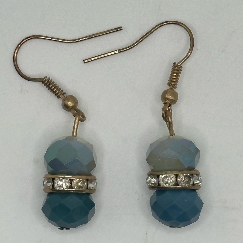 Elegant Blue Beaded Earrings